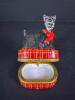 Tiny Scottie Dog Porcelain Trinket Box with Red Plaid Base - 5