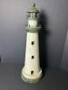Wood 21" Tall Lighthouse With Green and White Finish