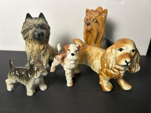 Staffordshire-Style and Japanese Porcelain Dog Figurines