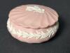 Wedgwood Pink Jasperware Trinket Box with Classical Relief - 2