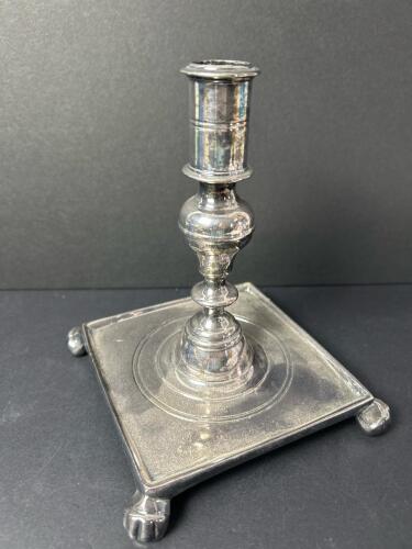 Colonial Williamsburg Reproduction Square-Based Metal Candlestick