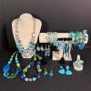Lot of Blue and Green Beaded Costume Jewelry