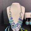 Lot of Blue and Green Beaded Costume Jewelry - 2