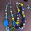 Lot of Blue and Green Beaded Costume Jewelry - 3