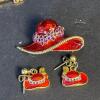 Red Hat Society Enamel Pins and Earrings - 3