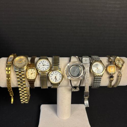 Assorted Vintage Women's Wristwatches: Timex, Pulsar, Benrus