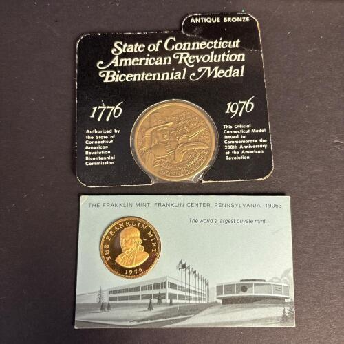 Connecticut Bicentennial Medal & Franklin Mint Benjamin Franklin Medal