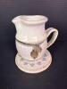 Stoneware Creamer Pitchers with Heart Motif Trivets