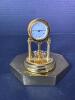 Miniature Gold Tone Quartz Anniversary-Style Clock and Base