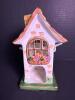 Painted Porcelain Candle House with Floral and Butterfly Motif - 3