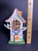 Painted Porcelain Candle House with Floral and Butterfly Motif - 4