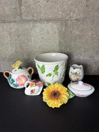 Assorted Floral Fine China and Porcelain Decorative Pieces