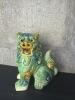 Glazed Ceramic Foo Dog Guardian Lion in Sancai-Style