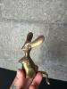Brass Scottie Dog Figurine with Chain and Abstract Brass Mouse - 2
