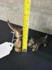 Brass Scottie Dog Figurine with Chain and Abstract Brass Mouse - 6