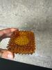 Amber Glass Hobnail-Style Ashtray or Trinket Dish