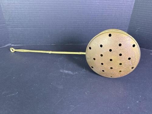 Brass Bed Warmer with Perforated Lid