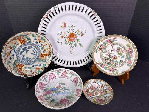 Assorted Decorative Asian and English Porcelain Bowls and Plates