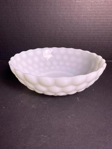 White Milk Glass Bubble Bowl