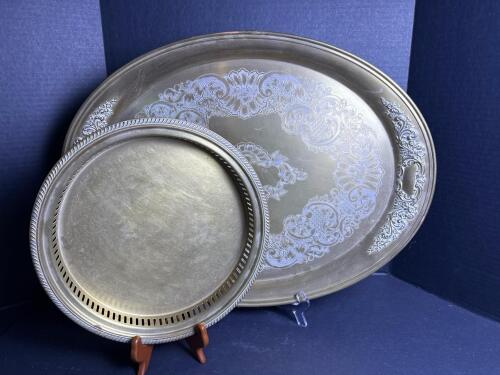 Ornate Brass Serving Trays Victorian-Style