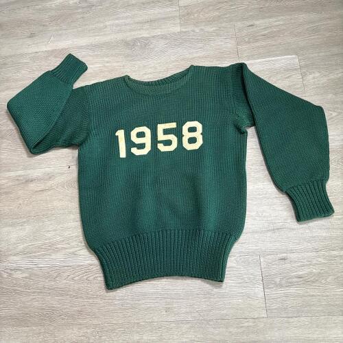 Vintage 1958 Sulco Green Wool Varsity Sweater