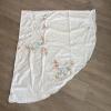 Embroidered Round Tablecloth With Floral Design