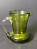 Small Blown Olive Green Glass Pitcher American Victorian-Style - 2
