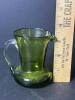 Small Blown Olive Green Glass Pitcher American Victorian-Style - 3