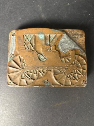 Antique Horse-Drawn Carriage Printing Block