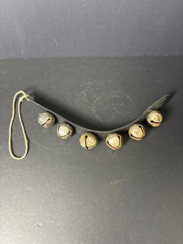 Antique Sleigh Bells on Leather Strap