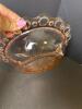 Pink Depression Glass Bowl With Open Lace Rim - 3