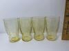 Yellow Pressed Glass Pitcher, Glasses, Plate and Lidded Jar - 5