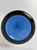Small Blue Art Glass Compote With Black Rim - 3