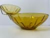 Amber Glass Chip and Dip Bowls on Metal Stand - 3