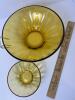 Amber Glass Chip and Dip Bowls on Metal Stand - 4