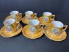 Japanese Porcelain Demitasse Cups and Saucers With Figural Scenes