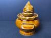 Small Brown Drip Glaze Fish Lid Ceramic Lidded Bowl - 2