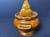 Small Brown Drip Glaze Fish Lid Ceramic Lidded Bowl - 4