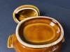 Small Brown Drip Glaze Fish Lid Ceramic Lidded Bowl - 6