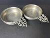 Pair of Small Towle Pewter Bowls with Ornate Handles
