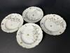 Four Decorative Porcelain Plates with Insect and Thistle Motif & Gilt Rim