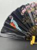 Handheld Folding Fan With Cherry Blossom and Geisha Motif - 2