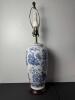 Blue and White Ceramic Table Lamp With Pastoral Motif