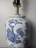 Blue and White Ceramic Table Lamp With Pastoral Motif - 2