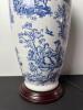 Blue and White Ceramic Table Lamp With Pastoral Motif - 3