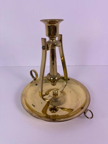 Brass Chamberstick-Style Candle Holder