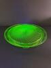 Uranium Glass Swirl-Pattern Cake Plate