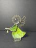 Stained Glass Angel Figurine with Metal Halo and Bell