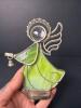 Stained Glass Angel Figurine with Metal Halo and Bell - 2