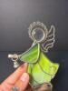 Stained Glass Angel Figurine with Metal Halo and Bell - 3
